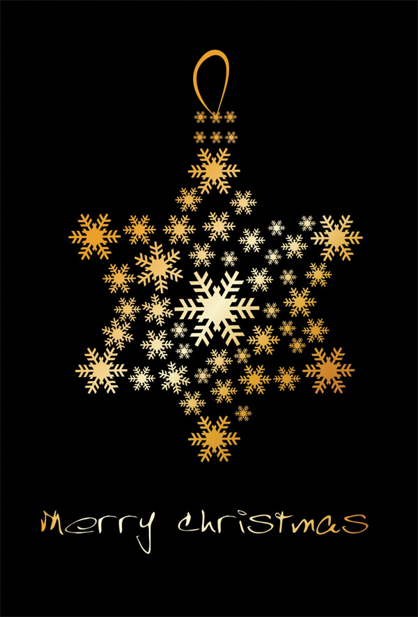 free vector Christmas decorations snowflakes composed of vector